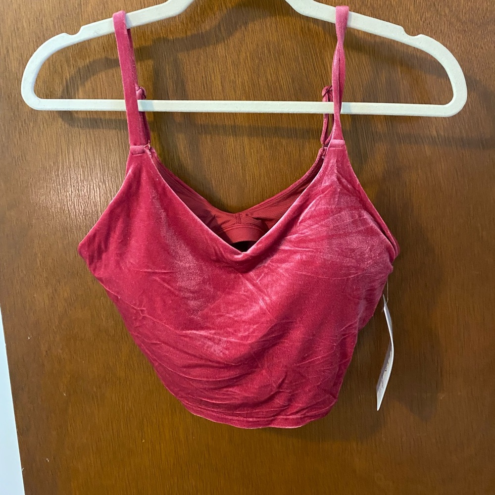 Athleta Velvet Elation Crop Bra Top D/DD NWT